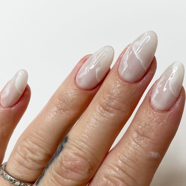 Aesthetic Cream Nail On Woman