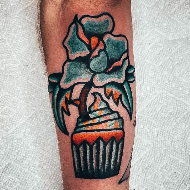 Aesthetic Cupcake Tattoo On Woman