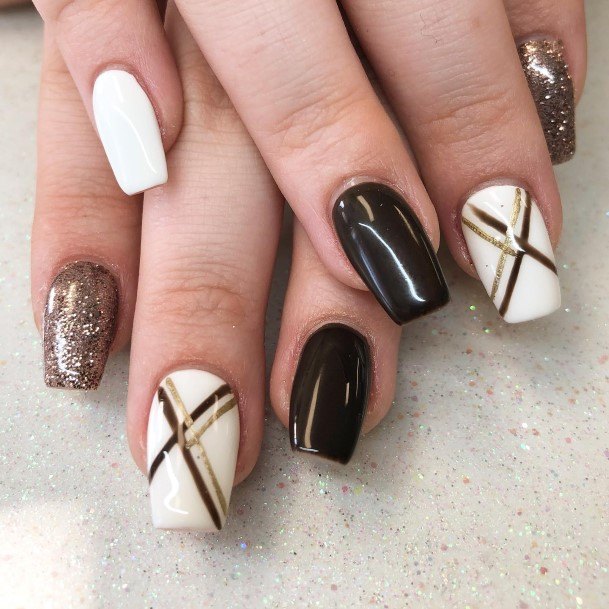 Aesthetic Dark Brown Nail On Woman