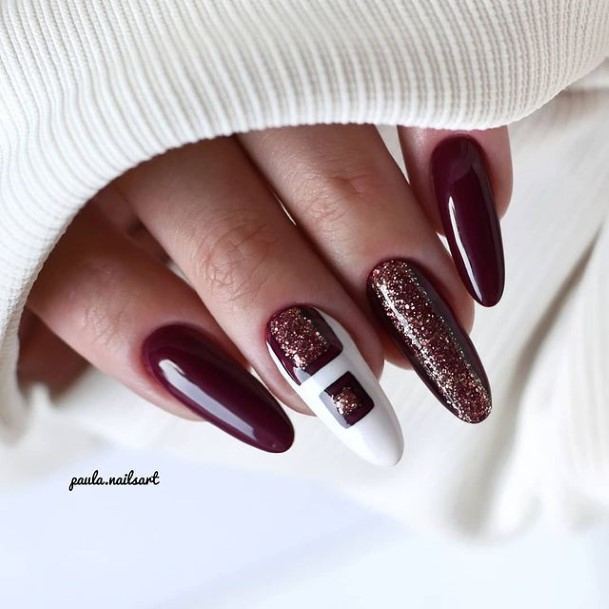 Aesthetic Deep Red Nail On Woman
