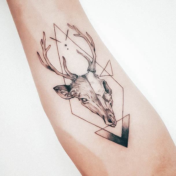 Aesthetic Deer Tattoo On Woman