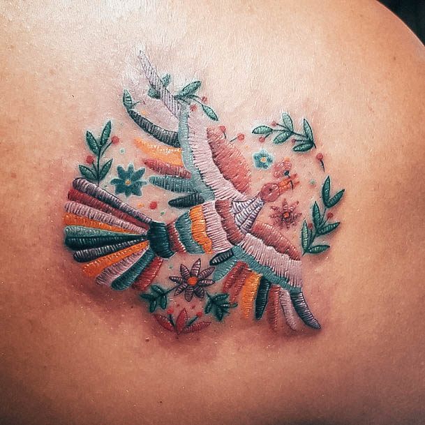 Aesthetic Embroidery Tattoo On Woman