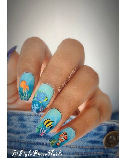 Aesthetic Fish Nail On Woman