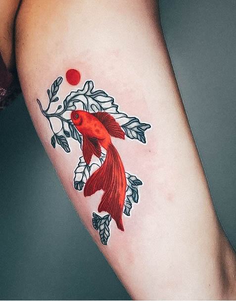 Aesthetic Fish Tattoo On Woman