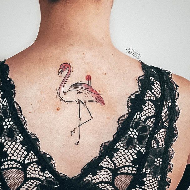 Aesthetic Flamingo Tattoo On Woman