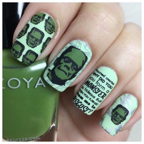 Aesthetic Frankenstein Nail On Woman