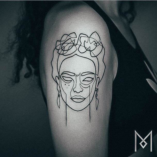 Aesthetic Frida Tattoo On Woman