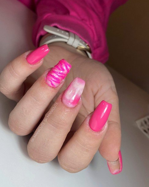 Aesthetic Fuchsia Nail On Woman