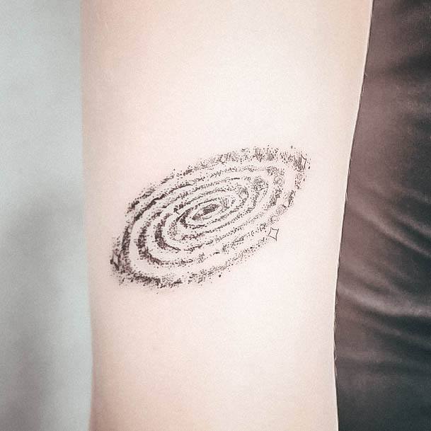 Aesthetic Galaxy Tattoo On Woman Spiral Arm