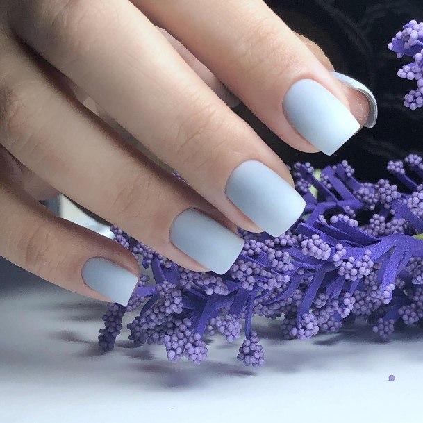 Aesthetic Grey And White Nail On Woman