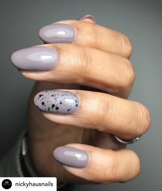 Aesthetic Grey Nail On Woman