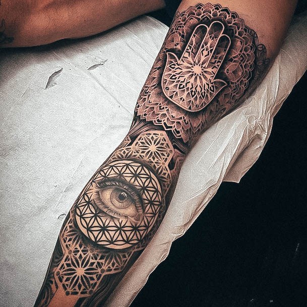 Aesthetic Hamsa Tattoo On Woman