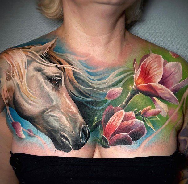 Aesthetic Horse Tattoo On Woman