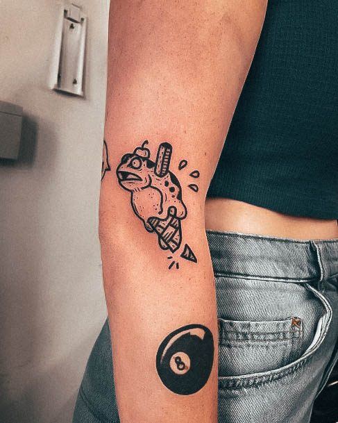 Aesthetic Ice Cream Tattoo On Woman