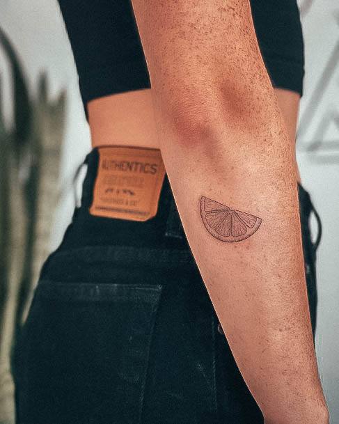 Aesthetic Lemon Tattoo On Woman