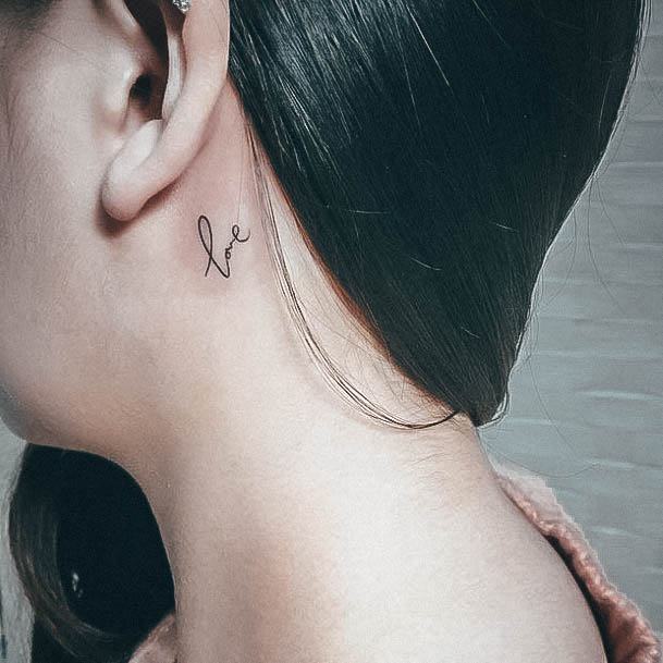 Aesthetic Love Tattoo On Woman