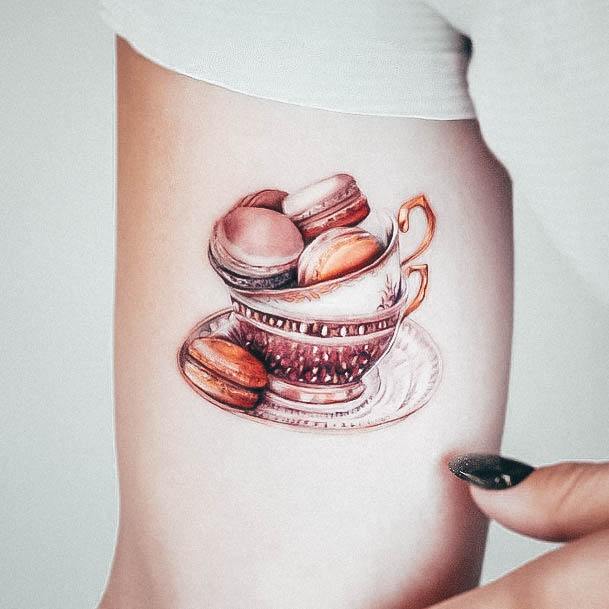 Aesthetic Macaron Tattoo On Woman