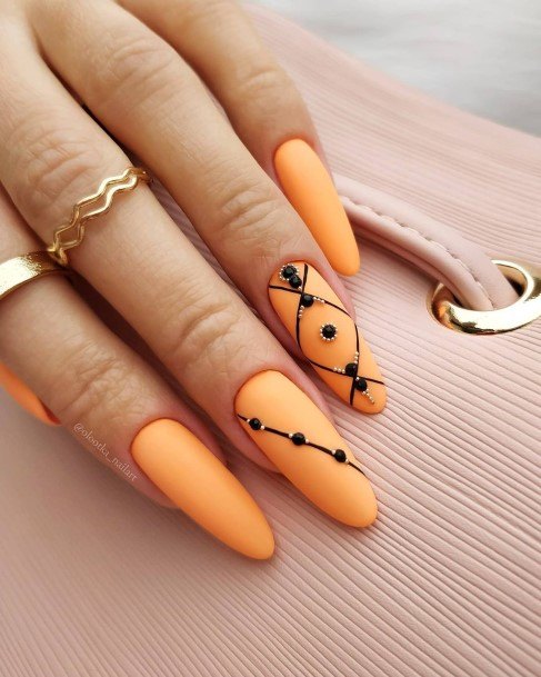 Aesthetic Matte Fall Nail On Woman