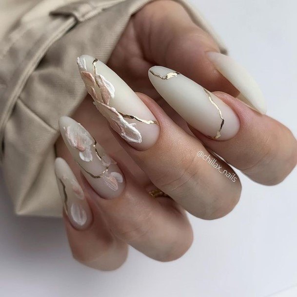 Aesthetic Metallic Gold Nail On Woman