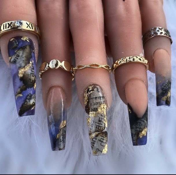 Aesthetic Newspaper Nail On Woman