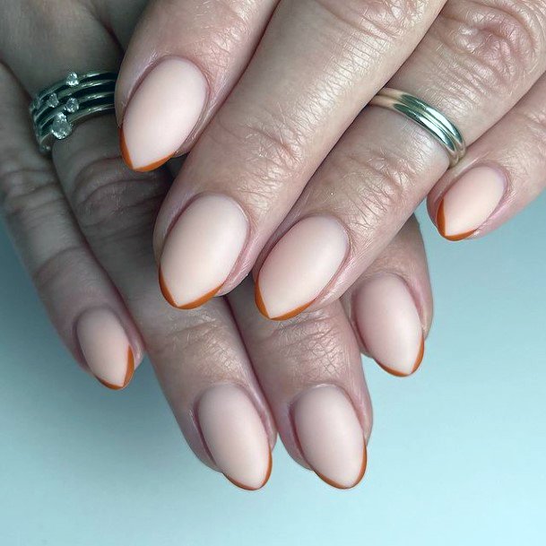 Aesthetic Orange Nail On Woman