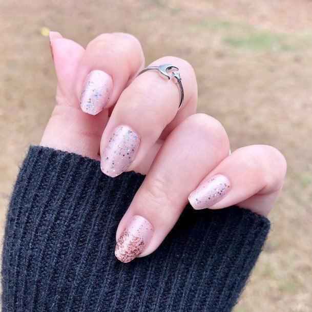 Aesthetic Pale Pink Nail On Woman