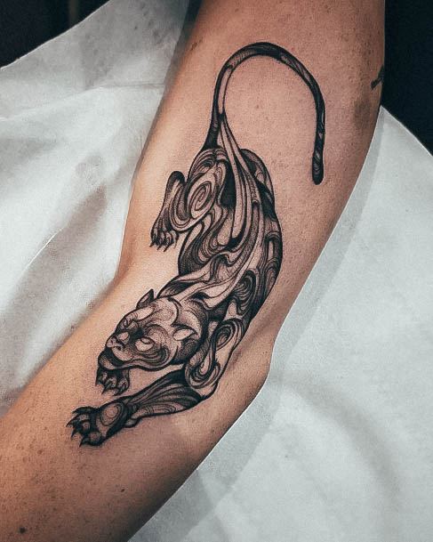 Aesthetic Panther Tattoo On Woman