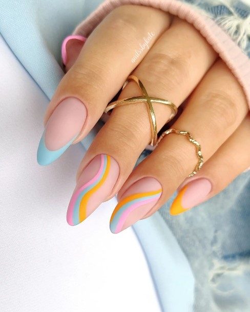 Aesthetic Pastel Nail On Woman