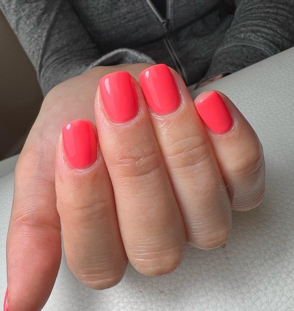 Aesthetic Peach And Pink Nail On Woman