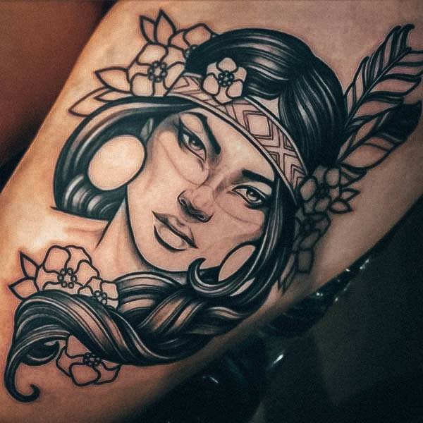 Aesthetic Portrait Tattoo On Woman