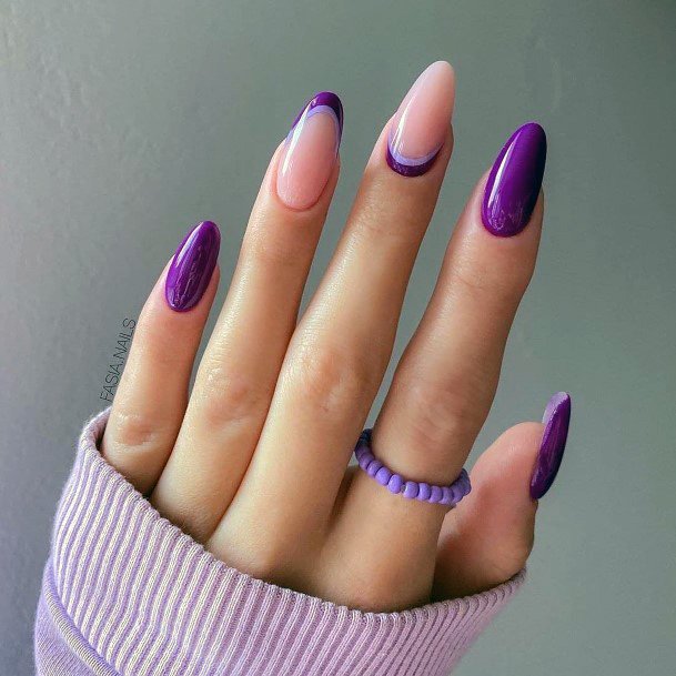 Aesthetic Purple Dress Nail On Woman