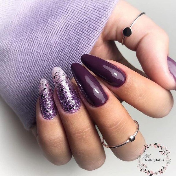 Aesthetic Purple Summer Nail On Woman