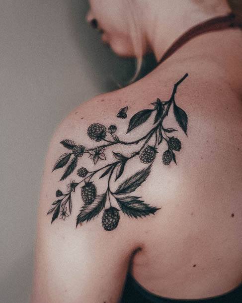 Aesthetic Raspberry Tattoo On Woman