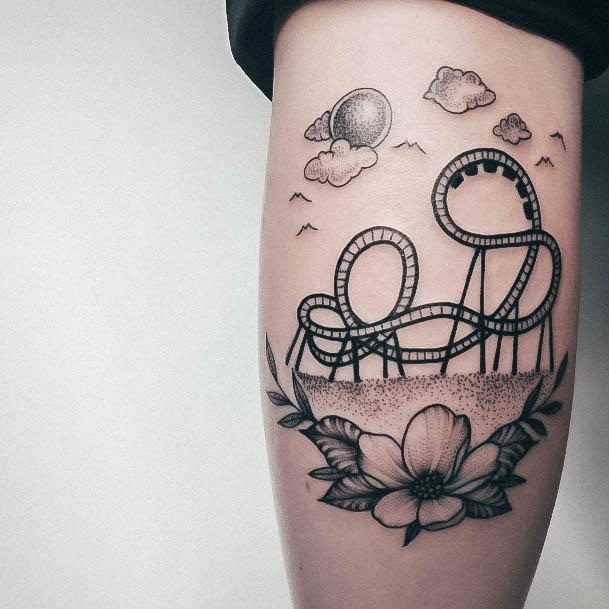 Aesthetic Rollercoaster Tattoo On Woman