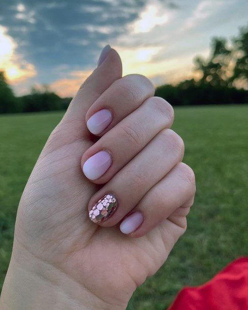 Aesthetic Rose Gold Nail On Woman