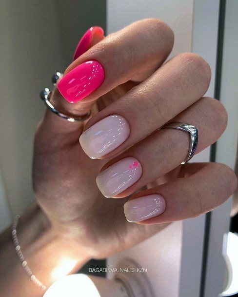 Aesthetic Rose Pink Nail On Woman