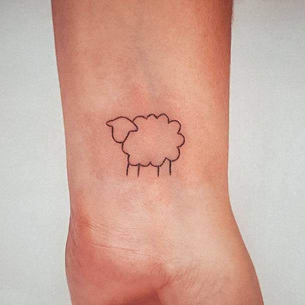 Aesthetic Sheep Tattoo On Woman