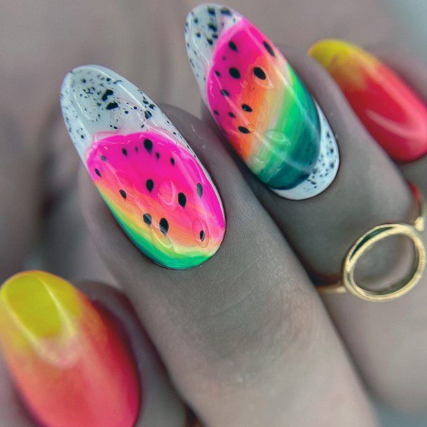 Aesthetic Short Summer Nail On Woman