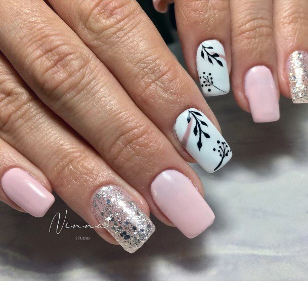 Aesthetic Silver Dress Nail On Woman