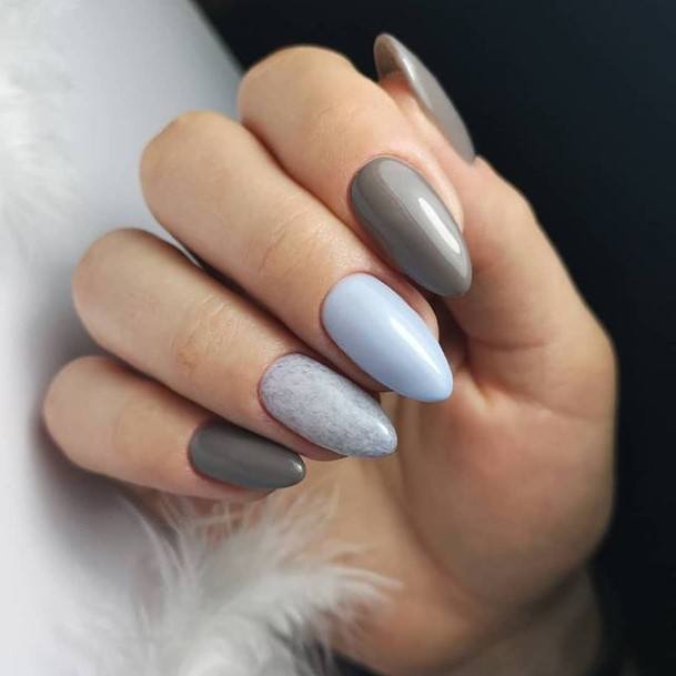 Aesthetic Silver Nail On Woman