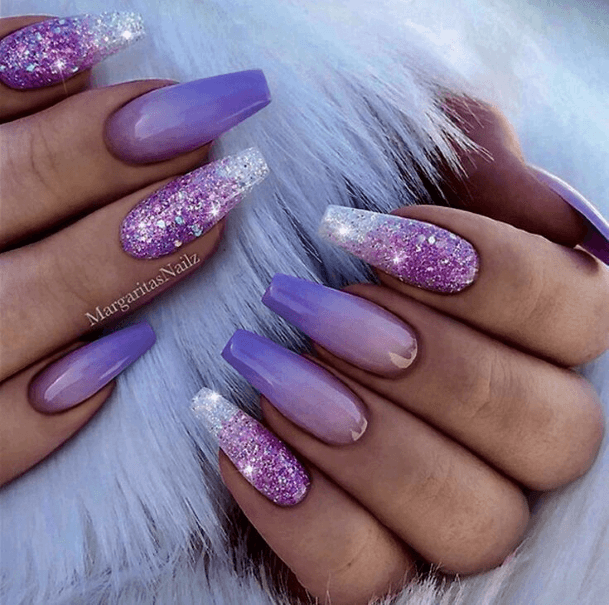 Aesthetic Silver Ombre Nail On Woman