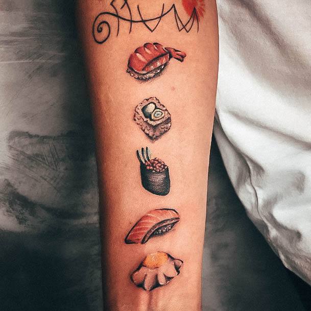 Aesthetic Sushi Tattoo On Woman