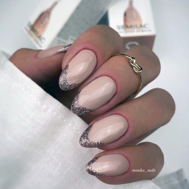 Aesthetic Tan Beige Dress Nail On Woman