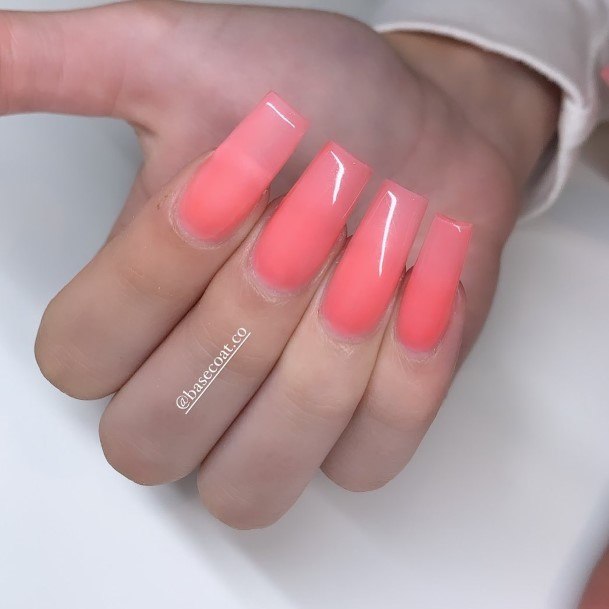 Aesthetic Translucent Pink Nail On Woman