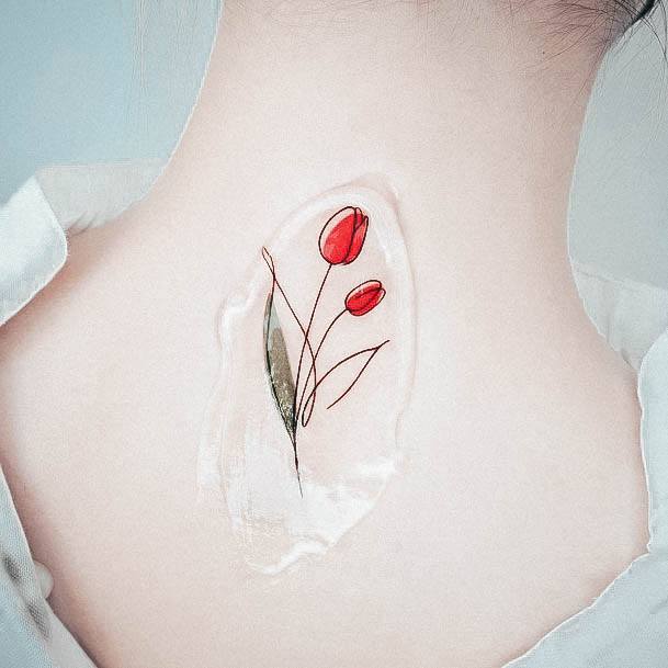 Aesthetic Tulip Tattoo On Woman