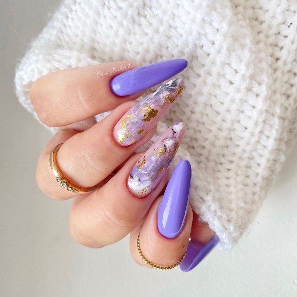 Aesthetic Violet Nail On Woman