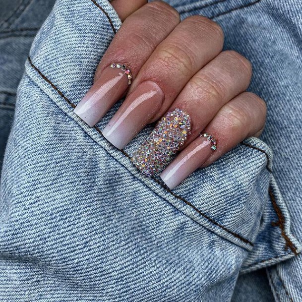 Aesthetic White And Nude Nail On Woman