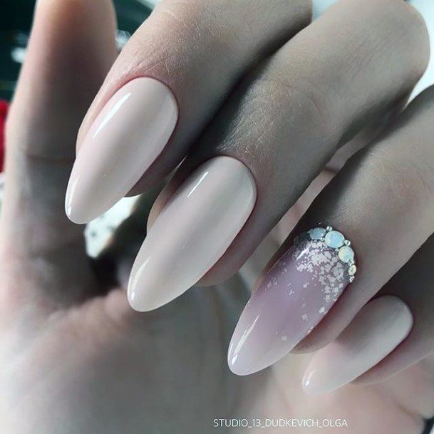 Aesthetic White Dress Nail On Woman