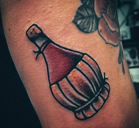 Aesthetic Wine Tattoo On Woman