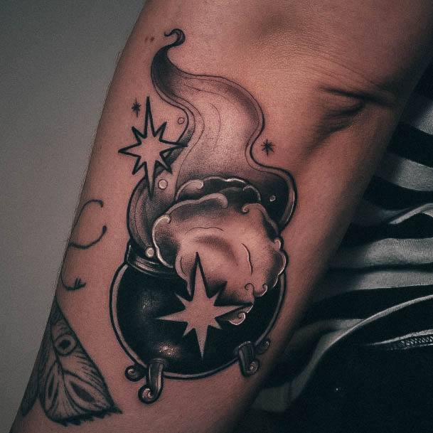 Aesthetic Witch Tattoo On Woman